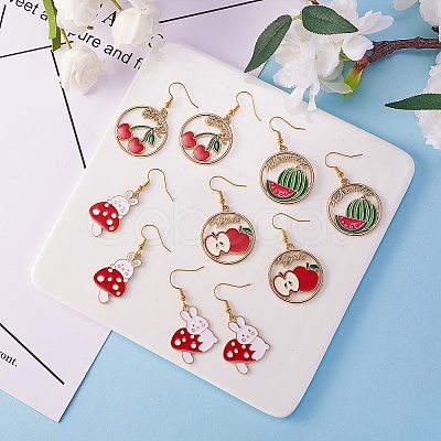 DIY Fruit & Rabbit Drop Earring Making Kit DIY-SZ0007-52-1