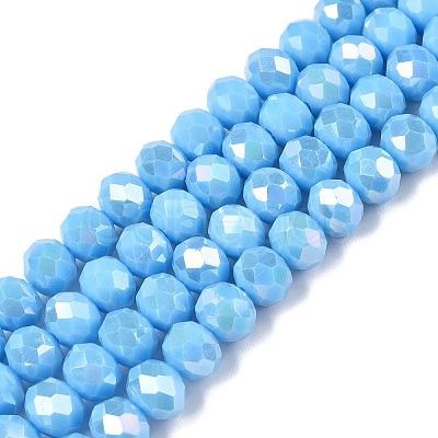 Electroplate Glass Beads Strands LS-EGLA-A044-P8mm-B08-1