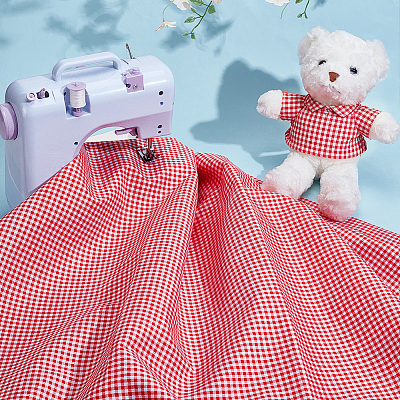 Tartan Polyester Fabric DIY-WH0816-561E-1