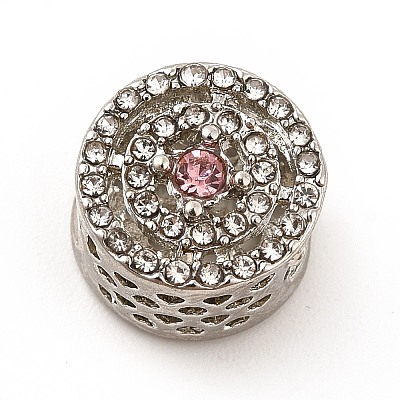 Rack Plating Alloy Rhinestone European Beads PALLOY-P289-52P-01-1