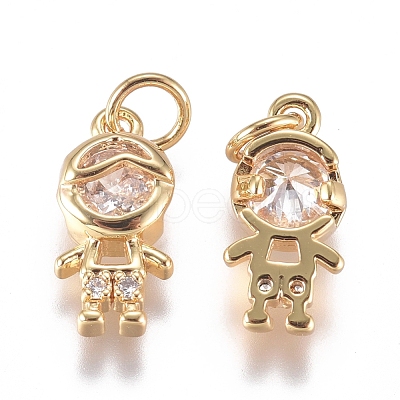 Brass Micro Pave Cubic Zirconia Pendants ZIRC-G168-51G-01-1