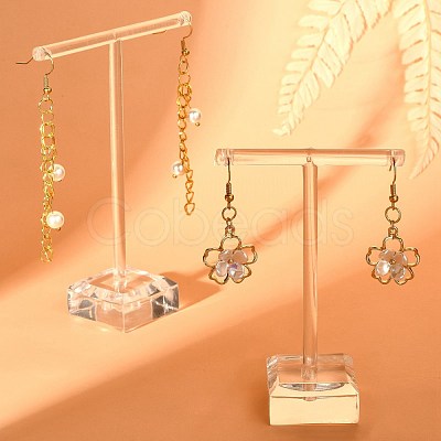 T Bar Organic Glass Earring Display Stand X-EDIS-G001-01-1