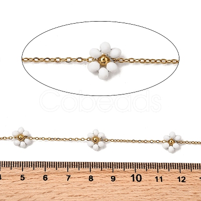 304 Stainless Steel Flower Link Chains CHS-H113-01G-08-1