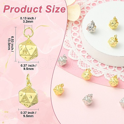 10Pcs 2 Colors Brass Charms KK-CJ0004-50-1