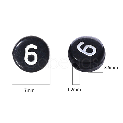 Black Opaque Acrylic Beads SACR-YW0001-16A-1