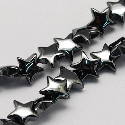 Non-magnetic Synthetic Hematite Beads Strands G-Q899-8mm-1