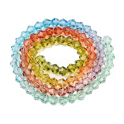 Gradient Color Baking Paint Glass Bead Strands DGLA-A039-T6mm-A015-1