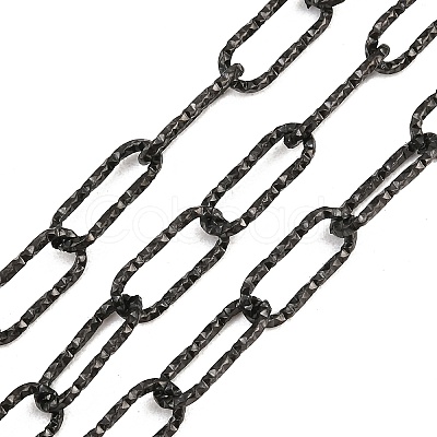 304 Stainless Steel Textured Paperclip Chains CHS-A007-01EB-1