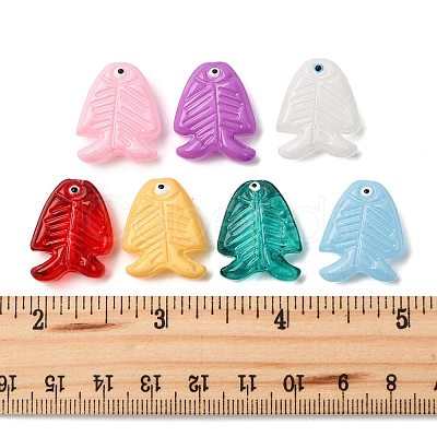 14Pcs 7 Colors Glass Enamel Beads LAMP-FS0001-59-1