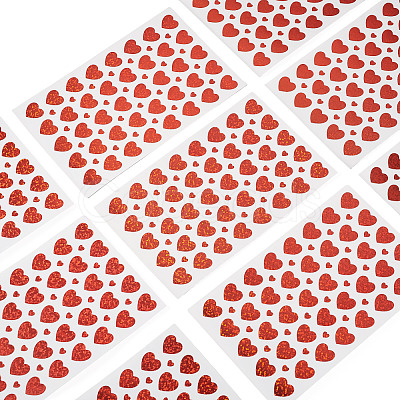 Heart Plastic Stickers DIY-TADJ0002-006B-1