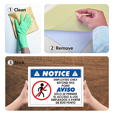 5Pcs Waterproof PVC Warning Sign Stickers DIY-WH0237-028-1