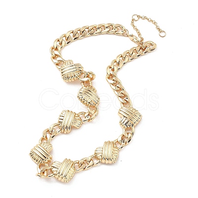 Alloy Heart Links Curb Chain Necklaces for Women NJEW-Z074-01KCG-1