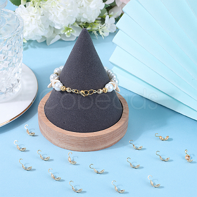 40Pcs Brass Bead Tips KK-BBC0010-54-1