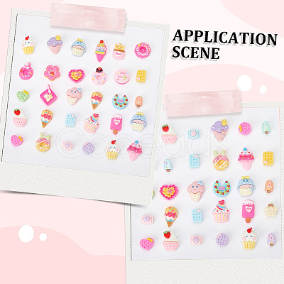 100Pcs 5 Styles Opaque Resin Decoden Cabochons CRES-SP0001-05-1
