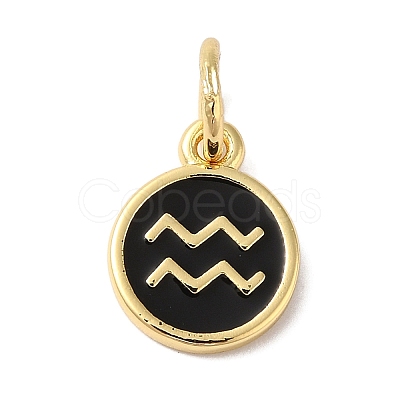 Real 18K Gold Plated Brass Enamel Charms KK-L216-001G-E-1