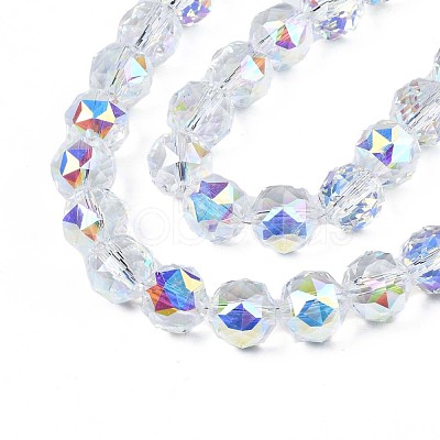 Electroplate Transparent Glass Beads Strands EGLA-N002-18B-B01-1