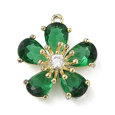 Brass Micro Pave Cubic Zirconia Pendants KK-S514-02F-G-1