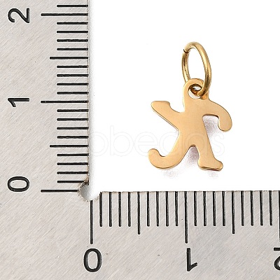 Ion Plating(IP) 304 Stainless Steel Enamel Alphabet Charms STAS-F308-02G-K-1