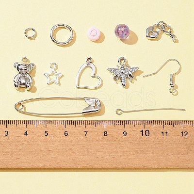 DIY Safety Pin Brooch Earring Making Kit DIY-FS0004-32-1