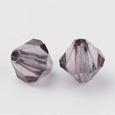 Faceted Bicone Transparent Acrylic Beads DBB4mm-60-1