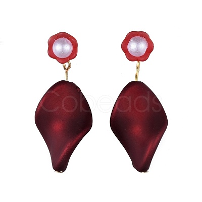 Rubberized Style Acrylic Dangle Earrings EJEW-JE03366-02-1