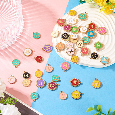 52Pcs 2 Styles Alloy Enamel Pendants FIND-TA0008-50-1