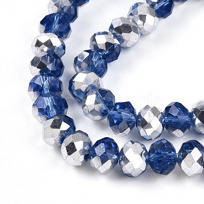 Electroplate Transparent Glass Beads Strands EGLA-A034-T6mm-M03-1