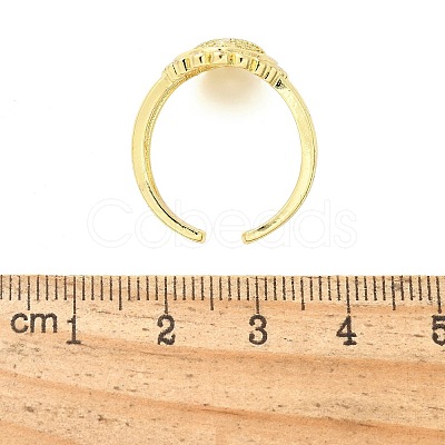 Brass Micro Pave Cubic Zirconia Cuff Rings RJEW-P149-01B-G-1
