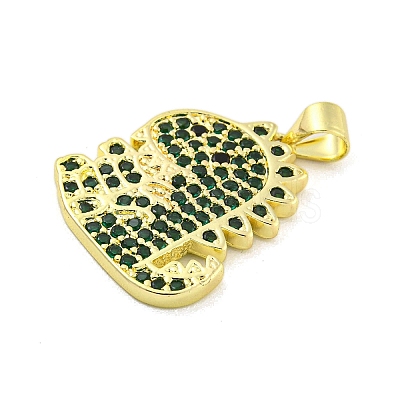 Real 18K Gold Plated Brass Micro Pave Cubic Zirconia Pendants KK-R159-32G-1