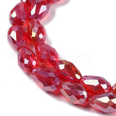 Transparent Electroplate Glass Beads Strands EGLA-N013-T8mm-B12-1