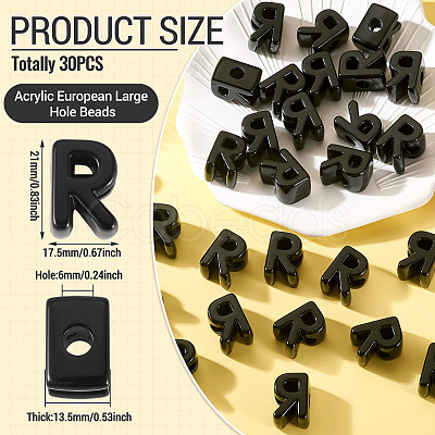 Acrylic European Beads OACR-TAC0013-14R-1