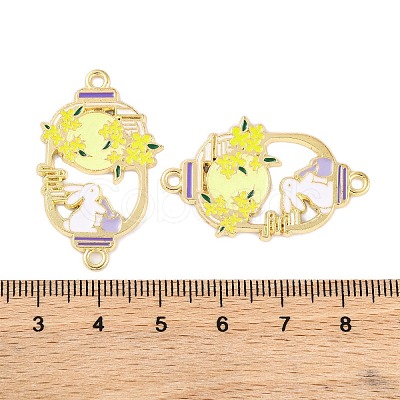 Rack Plating Alloy Enamel Oval Connector Charms FIND-M020-07G-02-1
