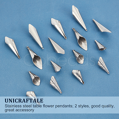 20Pcs 2 Style 304 Stainless Steel Pendants STAS-UN0033-01-1