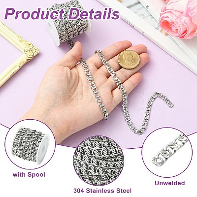 2.5M 304 Stainless Steel Curb Chains CHS-CJ0001-36-1