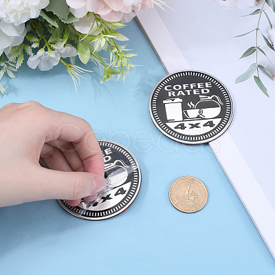 Flat Round Aluminum Car Decorative Stickers DIY-WH0504-30B-1