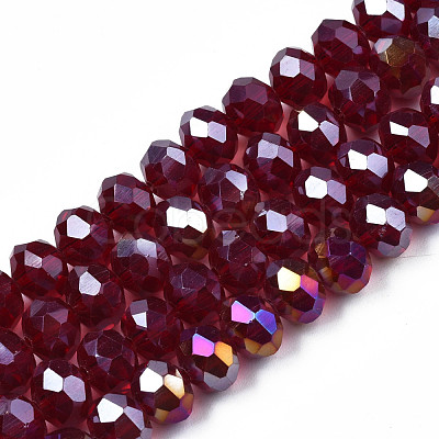 Electroplate Glass Beads Strands EGLA-A034-T8mm-B29-1