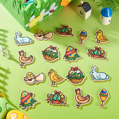 40Pcs 8 Styles Easter Polyester Cloth Sew On Ornament Accessories PATC-TA0001-62-1