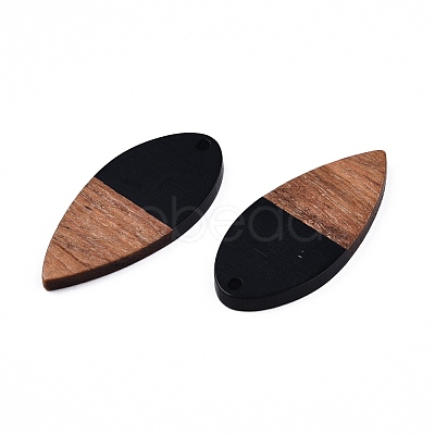 Opaque Resin & Walnut Wood Pendants RESI-N025-031-B01-1