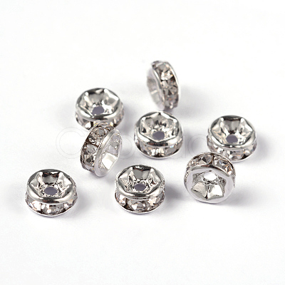 Brass Rhinestone Spacer Beads RB-A014-Z6mm-01S-NF-1