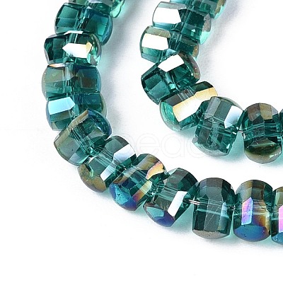 Electroplate Transparent Glass Beads Strands EGLA-N022-09A-B06-1