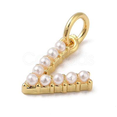 Rack Plating Brass with ABS Plastic Imitation Pearl Charms KK-B092-30V-G-1