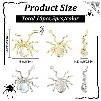 10Pcs 2 Colors Halloween Rack Plating Alloy Pendants FIND-YW0012-28-1