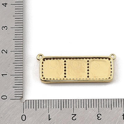 Brass Micro Pave Clear Cubic Zirconia Connector Charms CU-CBA30E8-01G-A-1