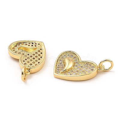Rack Plating Brass Micro Pave Clear Cubic Zirconia Pendants KK-M253-02G-1