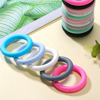 9Pcs Ring Food Grade Eco-Friendly Silicone Focal Beads JX895I-1
