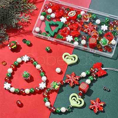 100Pcs 19 Styles Christmas Acrylic Beads MACR-FS0002-33-1