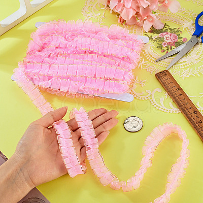 10M Double Layer Polyester Lace Ribbon OCOR-TA0004-14C-1