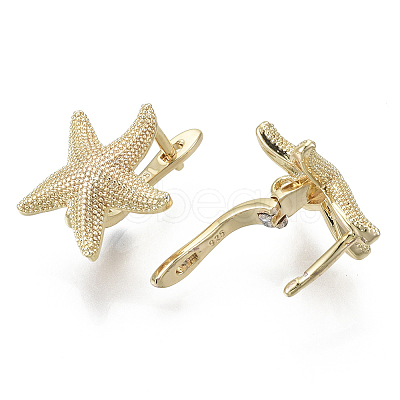 Brass Hoop Earring Findings with Latch Back Closure KK-S348-508-NF-1