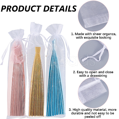 100Pcs Rectangle Mesh Polyester Gift Bags ABAG-GF0001-33-1
