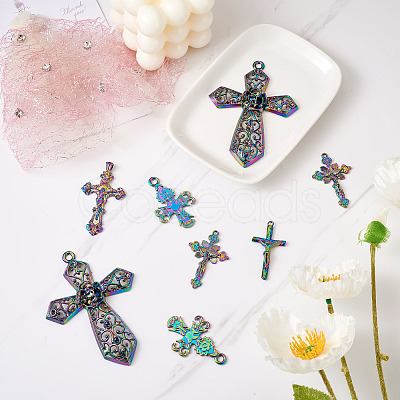12Pcs 6 Styles Plated Alloy Pendants FIND-TA0001-44-1